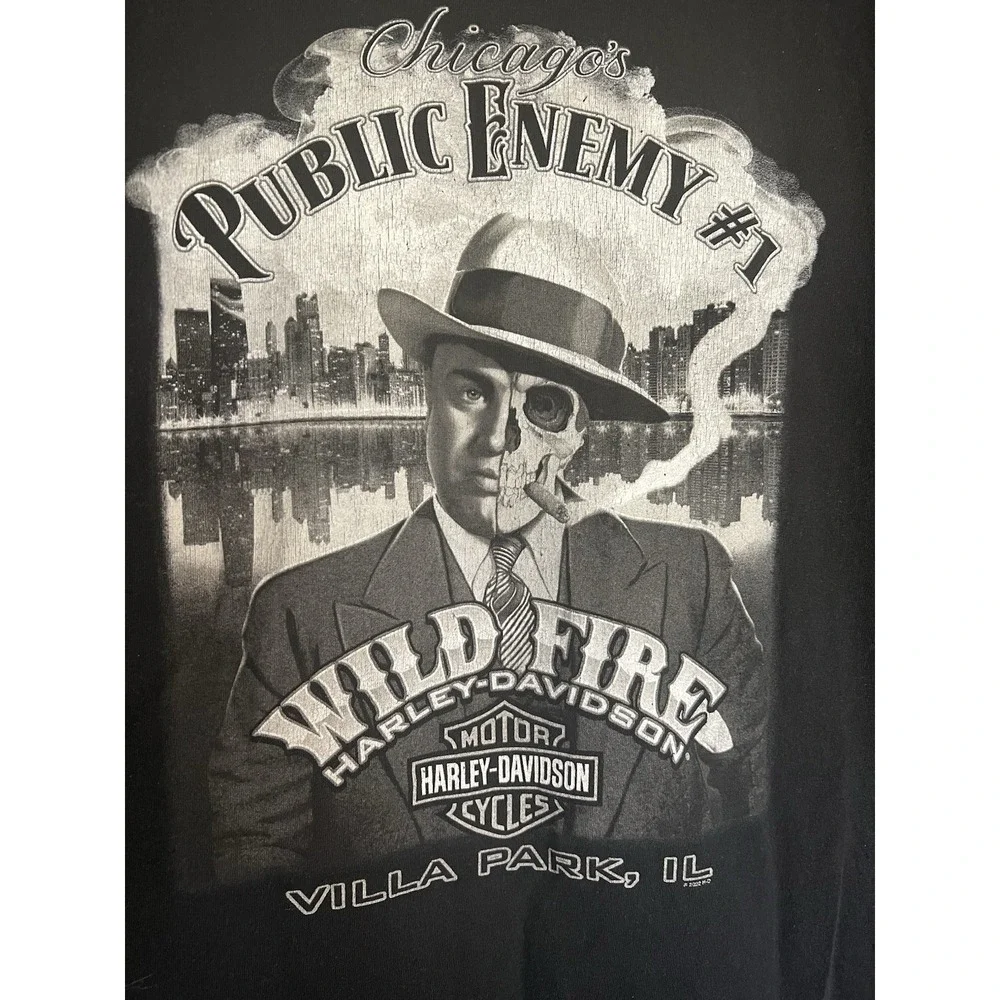 Harley Davidson Motorcycles‎ 2021 Chicago Public Enemy #1 T-Shirt Black Tee
